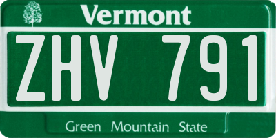 VT license plate ZHV791