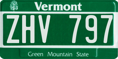 VT license plate ZHV797
