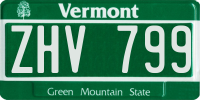 VT license plate ZHV799