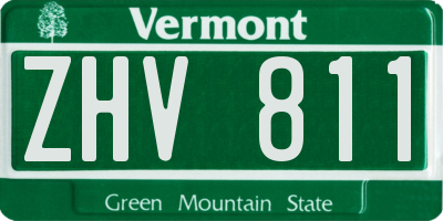 VT license plate ZHV811
