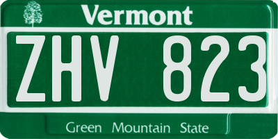 VT license plate ZHV823