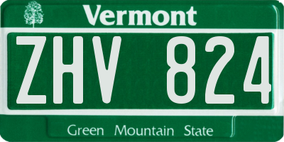 VT license plate ZHV824