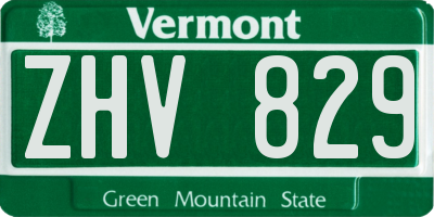 VT license plate ZHV829