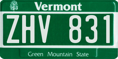 VT license plate ZHV831
