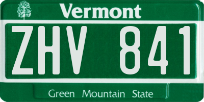 VT license plate ZHV841