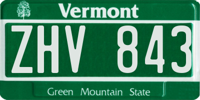 VT license plate ZHV843