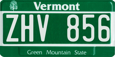 VT license plate ZHV856