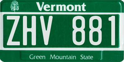 VT license plate ZHV881