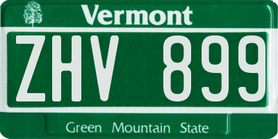 VT license plate ZHV899