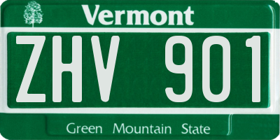 VT license plate ZHV901