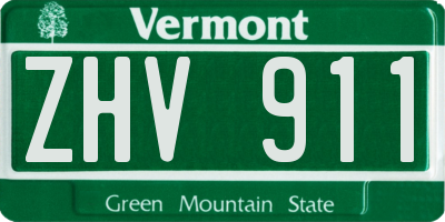 VT license plate ZHV911
