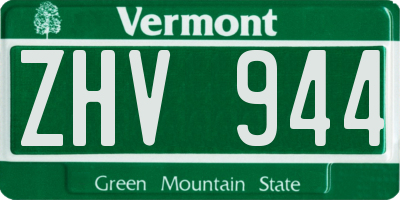 VT license plate ZHV944