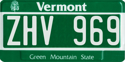 VT license plate ZHV969