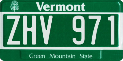 VT license plate ZHV971