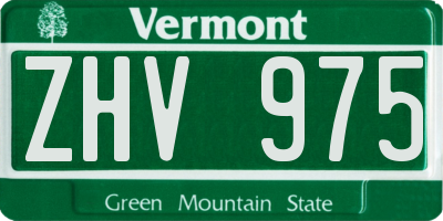 VT license plate ZHV975