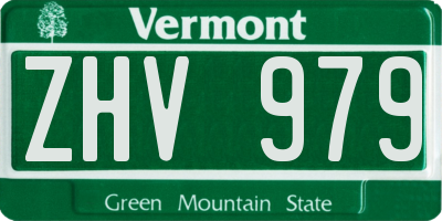 VT license plate ZHV979