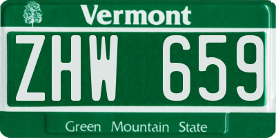 VT license plate ZHW659