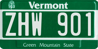VT license plate ZHW901