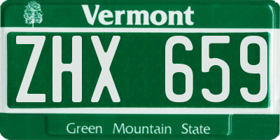 VT license plate ZHX659