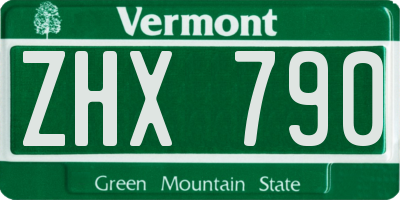 VT license plate ZHX790