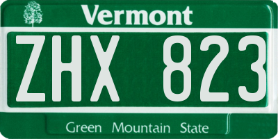 VT license plate ZHX823
