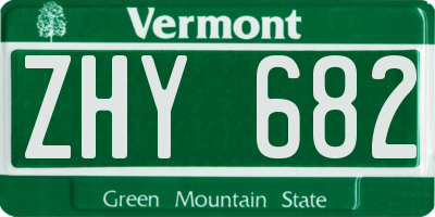 VT license plate ZHY682
