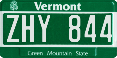 VT license plate ZHY844