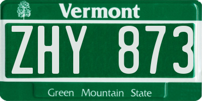 VT license plate ZHY873