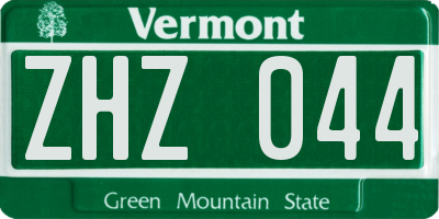 VT license plate ZHZ044