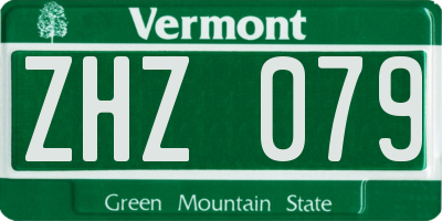 VT license plate ZHZ079