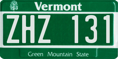 VT license plate ZHZ131
