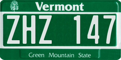 VT license plate ZHZ147