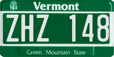 VT license plate ZHZ148
