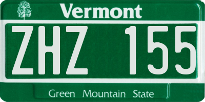 VT license plate ZHZ155