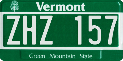 VT license plate ZHZ157