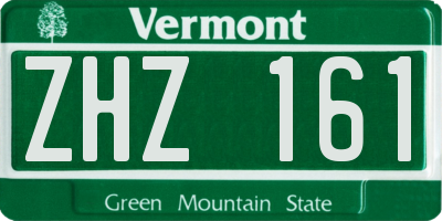 VT license plate ZHZ161