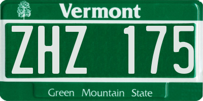 VT license plate ZHZ175