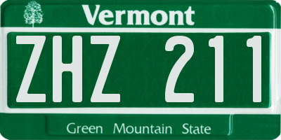 VT license plate ZHZ211