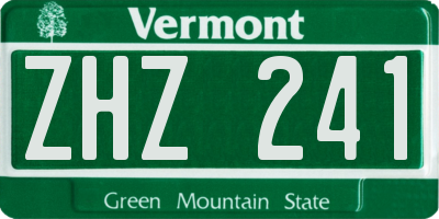 VT license plate ZHZ241