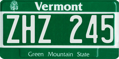 VT license plate ZHZ245