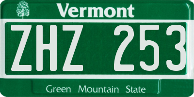 VT license plate ZHZ253