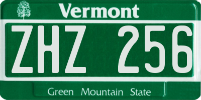 VT license plate ZHZ256