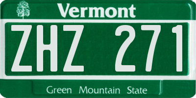 VT license plate ZHZ271