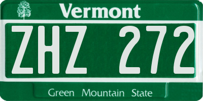 VT license plate ZHZ272