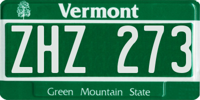 VT license plate ZHZ273