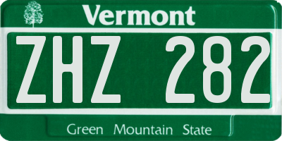 VT license plate ZHZ282