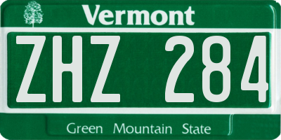 VT license plate ZHZ284