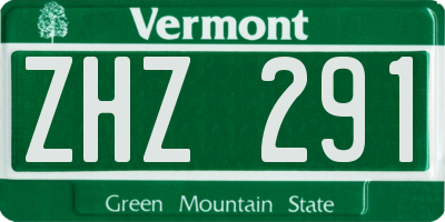 VT license plate ZHZ291