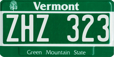 VT license plate ZHZ323