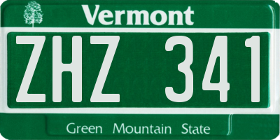 VT license plate ZHZ341